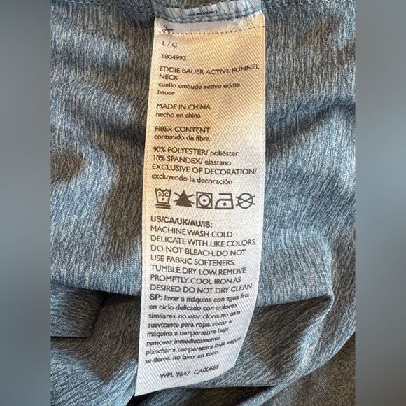 EDDIE BAUER Ladies Funnel Neck Long Sleeve Top Blue Large - Picture 7 of 12